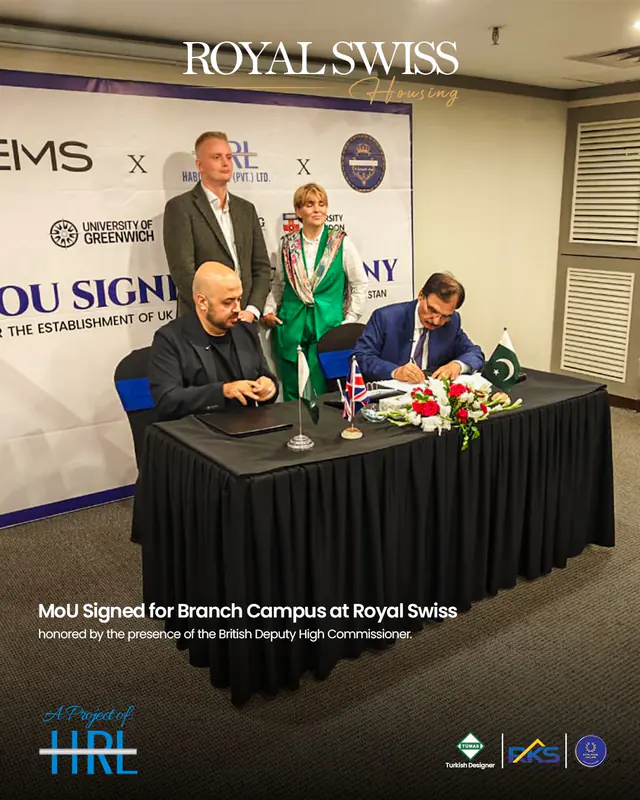 Representatives signing the Royal Swiss branch campus memorandum