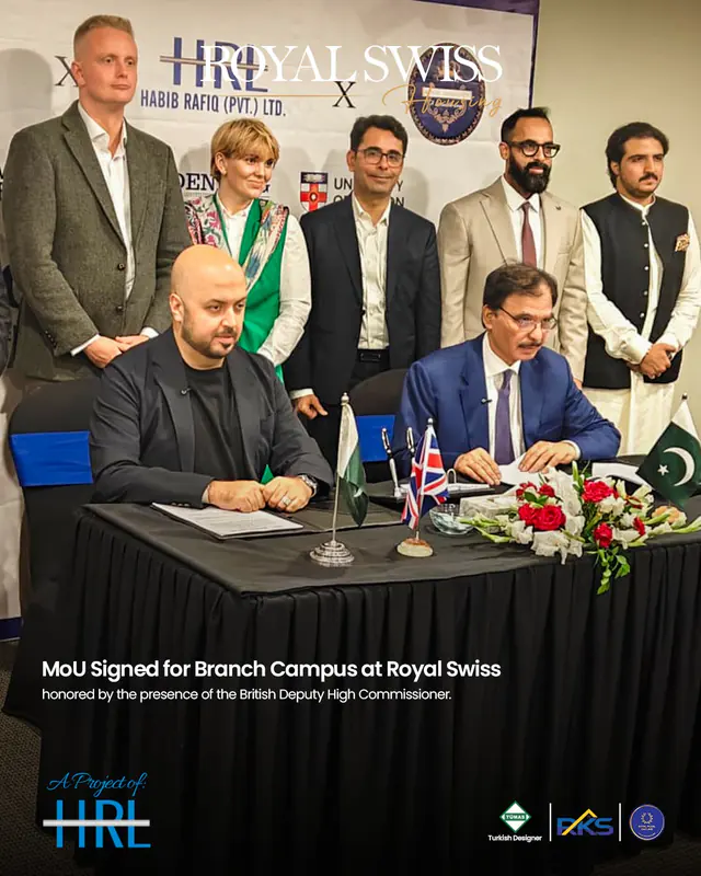 Royal Swiss and education partners at the MoU signing